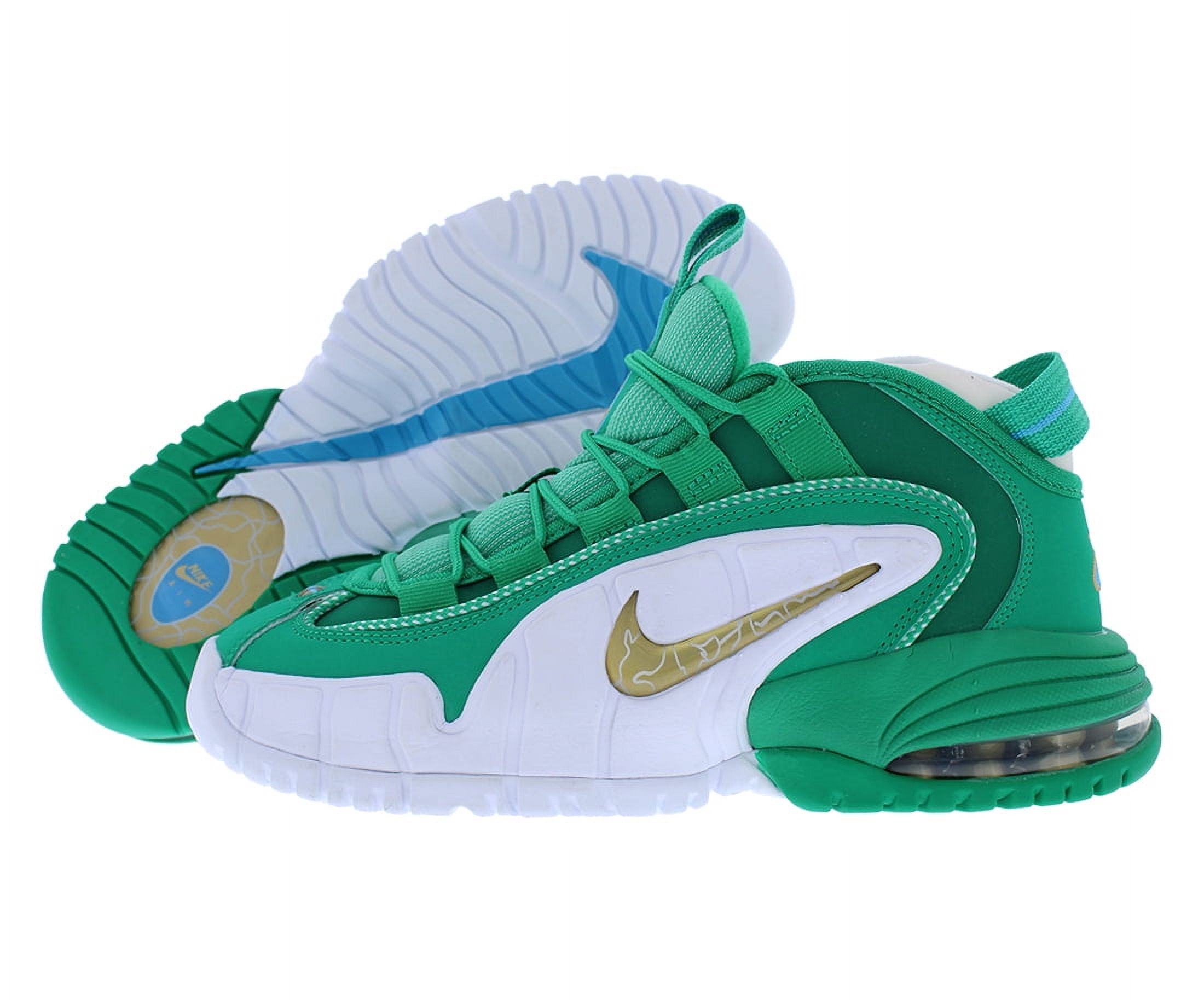 Nike Air Max Penny Big Kids' Shoes Color: Stadium Green/White/Mystic Green/Metallic Gold Size: 4.5Y